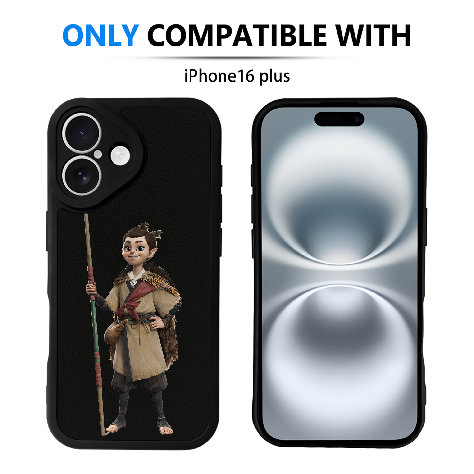 （画像用） Ne Zha 2 ナタ 魔童の大暴れ 【iPhone 16シリーズ対応】シリコンスマホケース（レザー調） 材質：シリコン